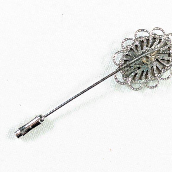 Vintage schooner medieval ship stickpin lapel pin tie pin, nautical pirate pin - Picture 4 of 6
